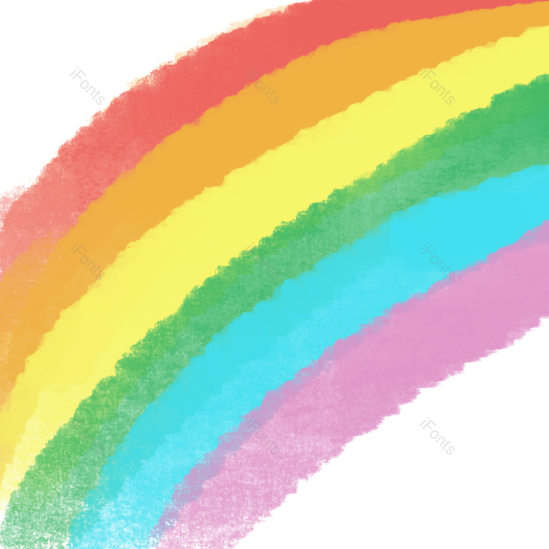 元素图片,底纹元素,彩虹PNG,手绘彩虹免抠素材